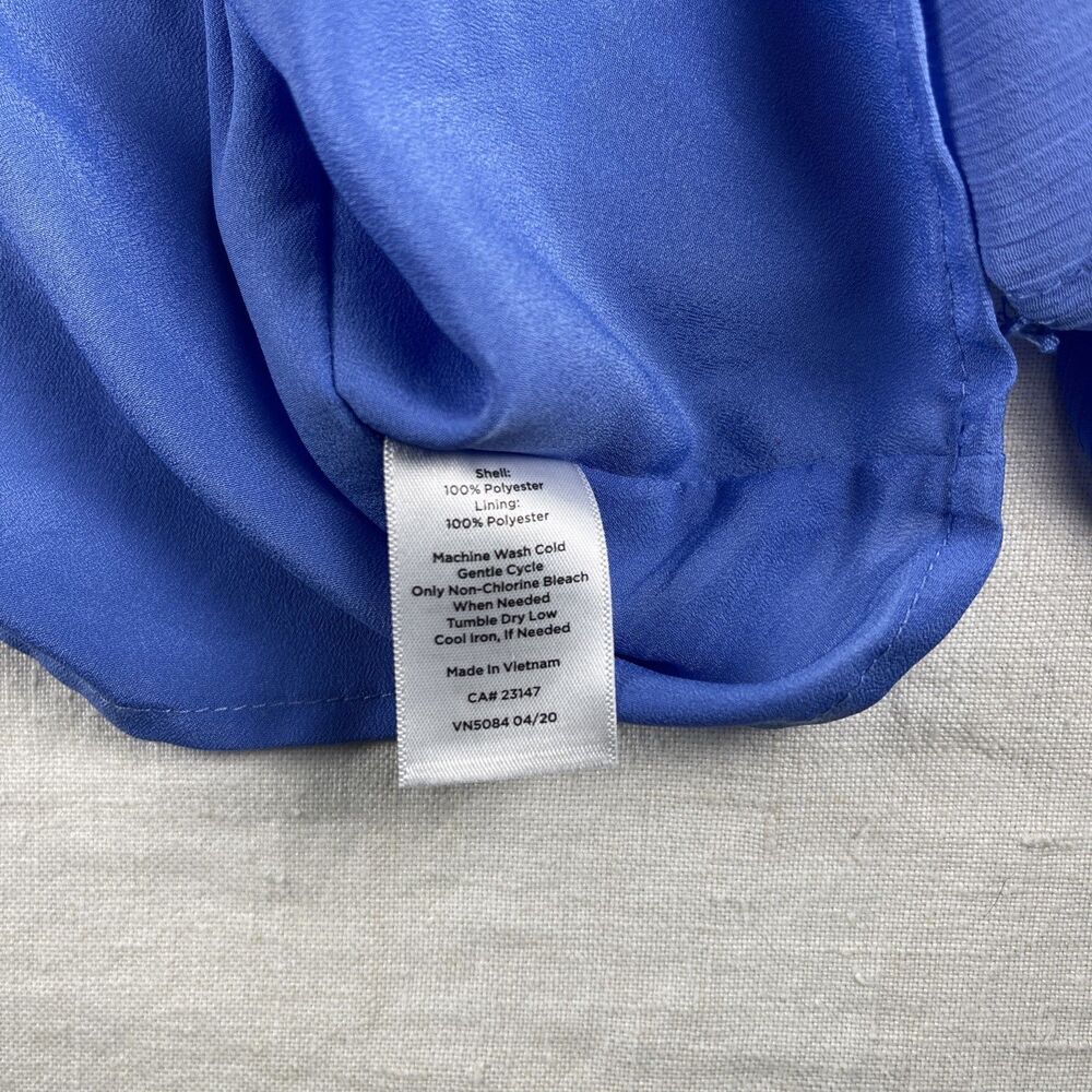 Talbots Light Blue Chiffon Long Sleeve Blouse, XL - Picture 8 of 10